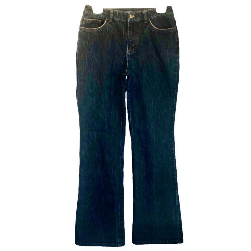 Jones New York Signature Stretch Bootcut Jeans in Dark Blue Wash Women’s 8